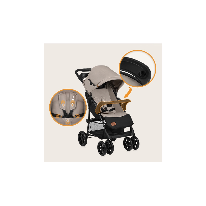 Lionelo - Sittvagn EMMA PLUS beige/svart