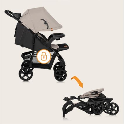 Lionelo - Sittvagn EMMA PLUS beige/svart
