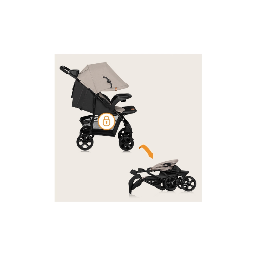 Lionelo - Sittvagn EMMA PLUS beige/svart