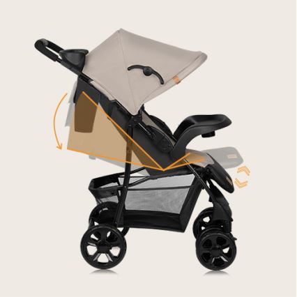 Lionelo - Sittvagn EMMA PLUS beige/svart