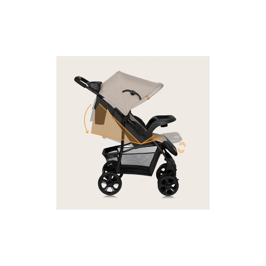 Lionelo - Sittvagn EMMA PLUS beige/svart