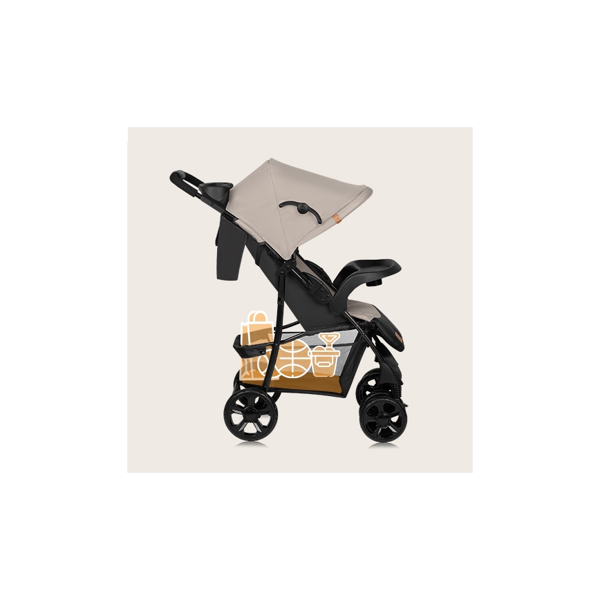 Lionelo - Sittvagn EMMA PLUS beige/svart