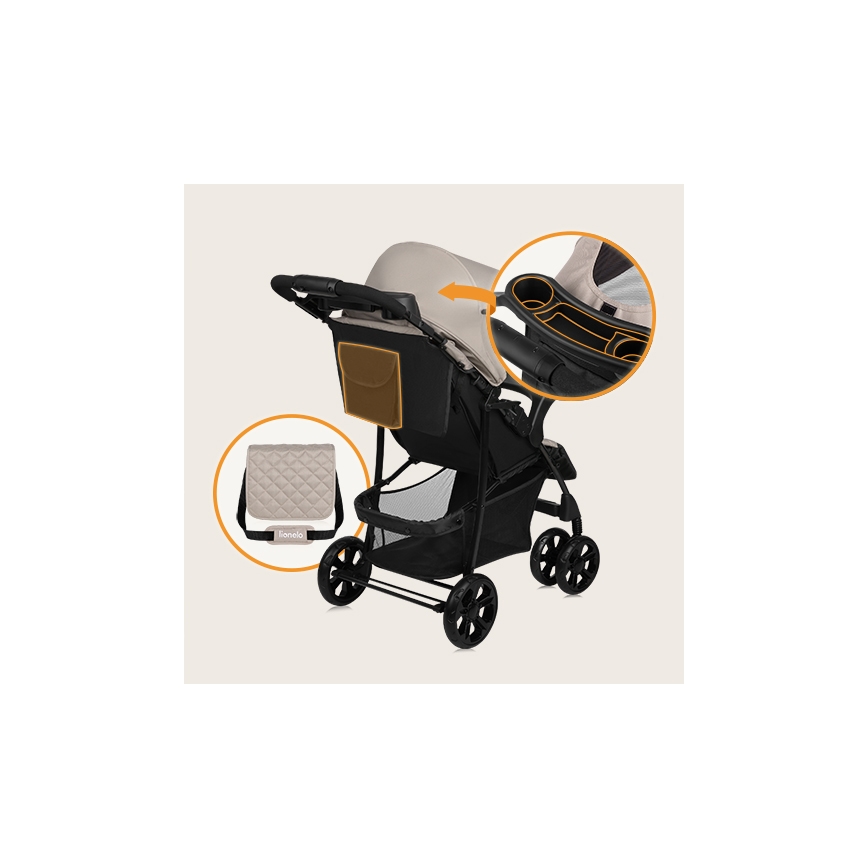 Lionelo - Sittvagn EMMA PLUS beige/svart