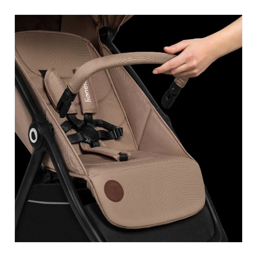 Lionelo - Sittvagn INGRID beige/svart