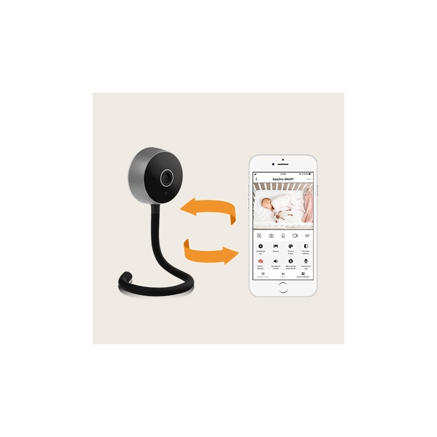Lionelo - Smart babymonitor BABYLINE SMART Wi‑Fi, svart