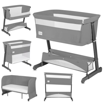 Lionelo - Spjälsäng 5-i-1 THOMI PLUS Grey Concrete