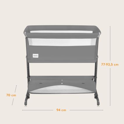 Lionelo - Spjälsäng 5-i-1 THOMI PLUS Grey Concrete