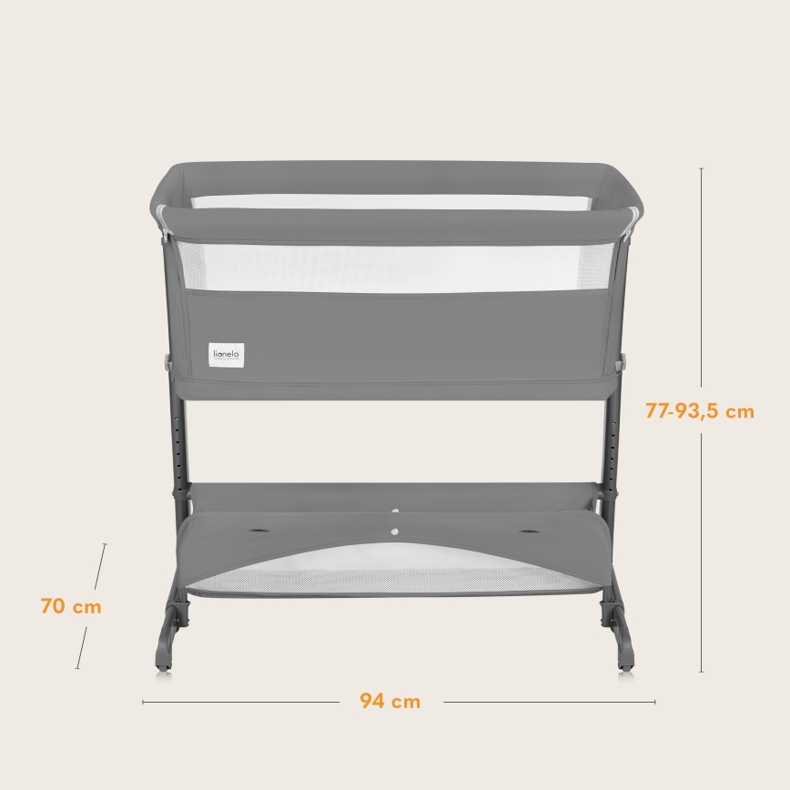 Lionelo - Spjälsäng 5-i-1 THOMI PLUS Grey Concrete
