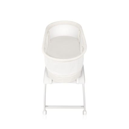 Lionelo - Spjälsäng med inbyggd våg CORAL White