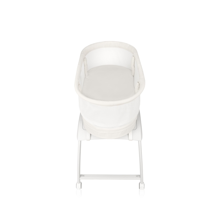 Lionelo - Spjälsäng med inbyggd våg CORAL White