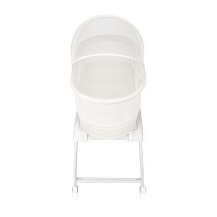 Lionelo - Spjälsäng med inbyggd våg CORAL White