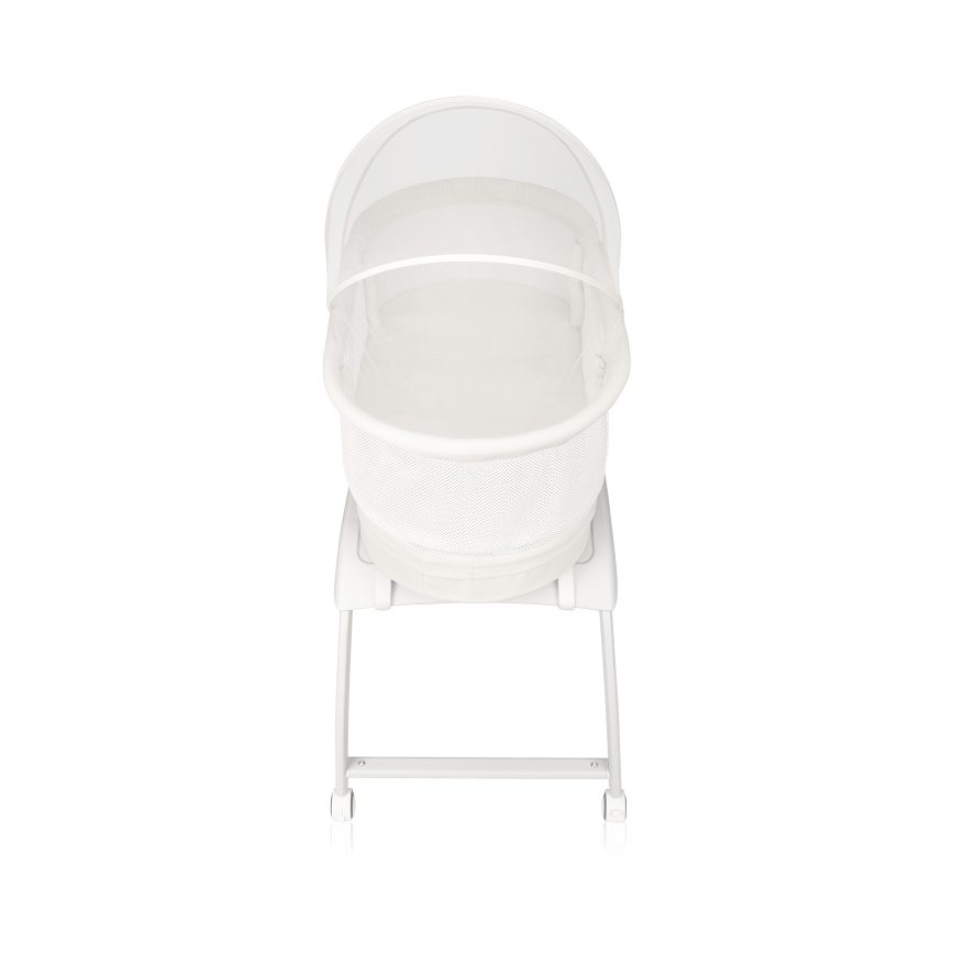 Lionelo - Spjälsäng med inbyggd våg CORAL White
