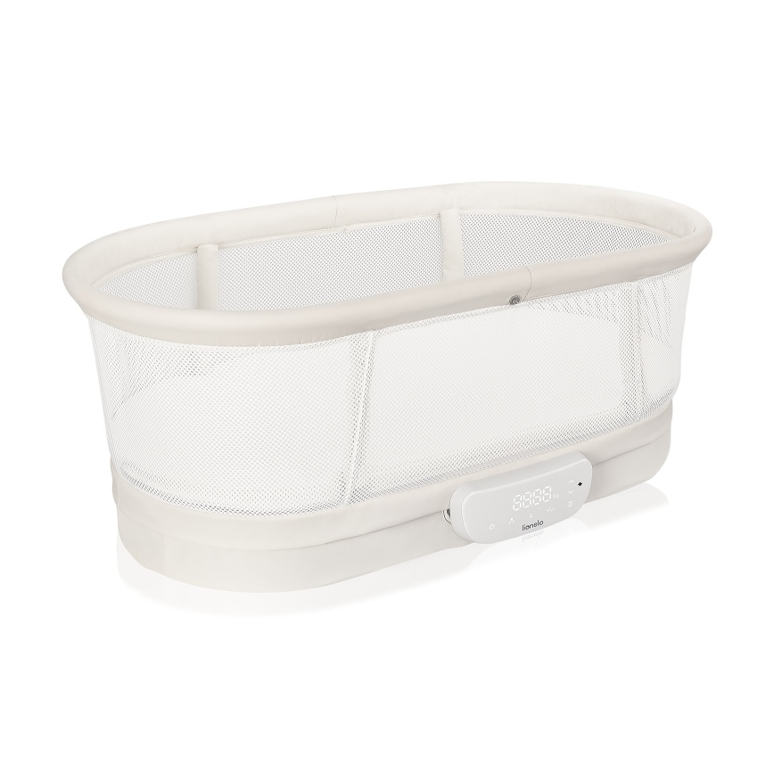 Lionelo - Spjälsäng med inbyggd våg CORAL White