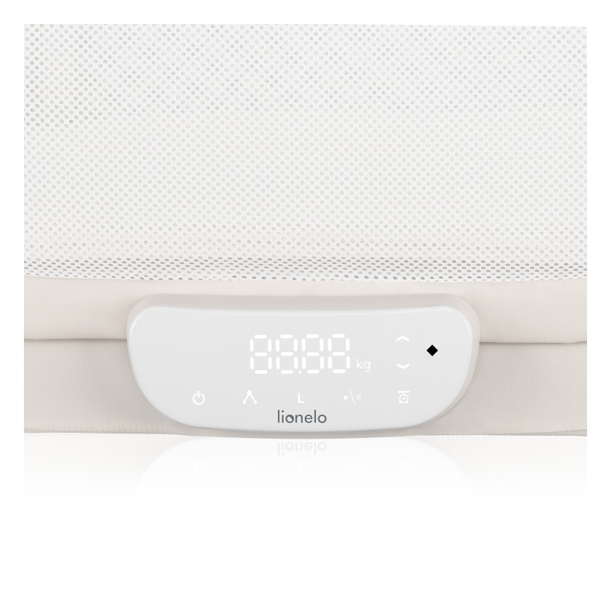 Lionelo - Spjälsäng med inbyggd våg CORAL White