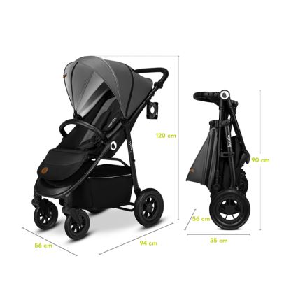 Lionelo - Sportig barnvagn NATT Grey Stone