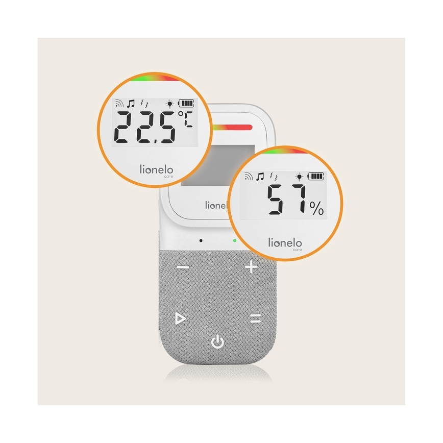 Lionelo - Trådlös uppladdningsbar babymonitor BABYLINE 2.3 5V