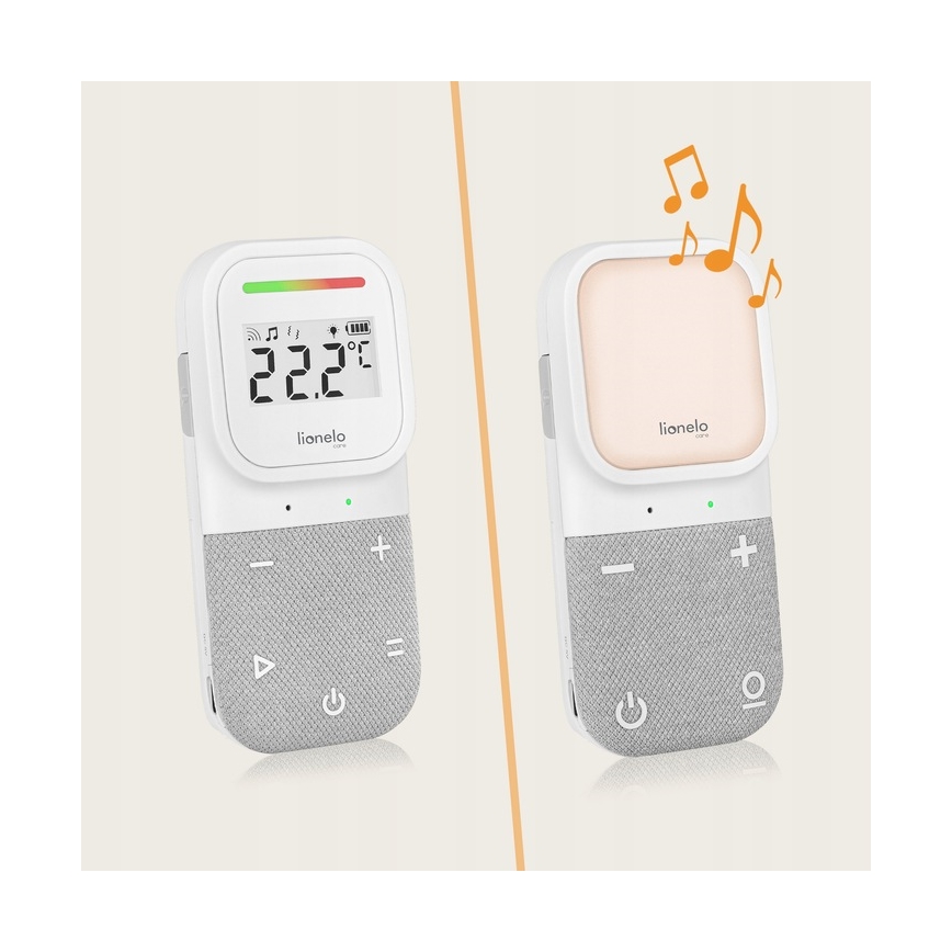 Lionelo - Trådlös uppladdningsbar babymonitor BABYLINE 2.3 5V