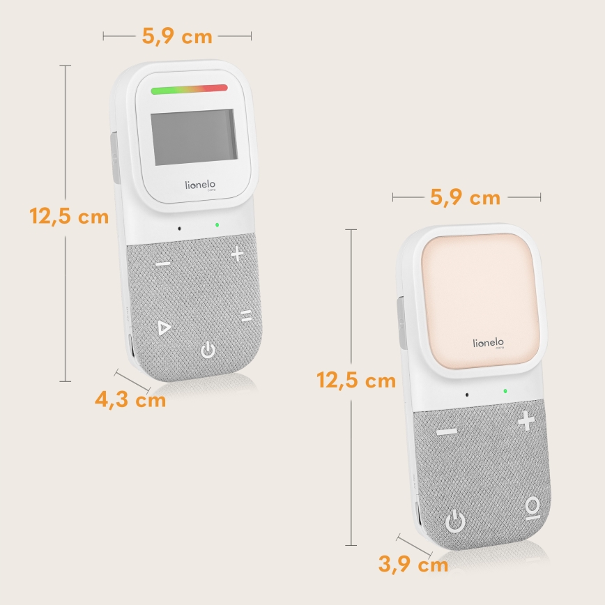 Lionelo - Trådlös uppladdningsbar babymonitor BABYLINE 2.3 5V