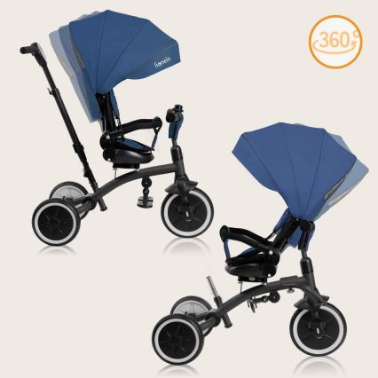 Lionelo - Trehjuling för barn TRIS PLUS Blue Denim