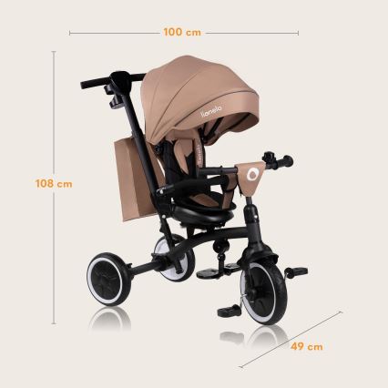 Lionelo - TRIS PLUS trehjuling för barn, beige sand