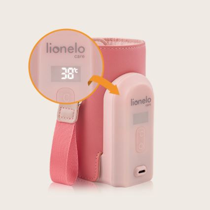 Lionelo - Uppladdningsbar flaskvärmare THERMUP GO EVO 18W/5V rosa