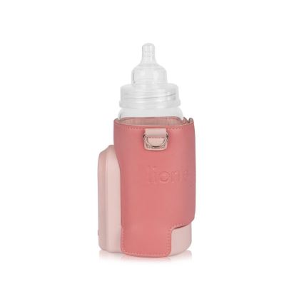 Lionelo - Uppladdningsbar flaskvärmare THERMUP GO EVO 18W/5V rosa