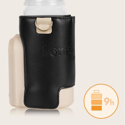 Lionelo - Uppladdningsbar flaskvärmare THERMUP GO EVO 18W/5V svart/beige