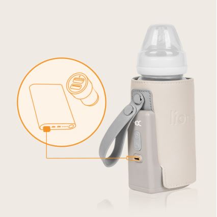 Lionelo - Uppladdningsbar flaskvärmare THERMUP GO PLUS 10W/5V beige