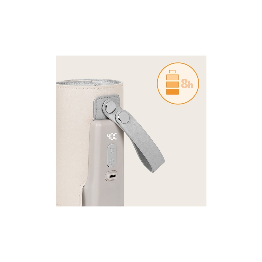 Lionelo - Uppladdningsbar flaskvärmare THERMUP GO PLUS 10W/5V beige