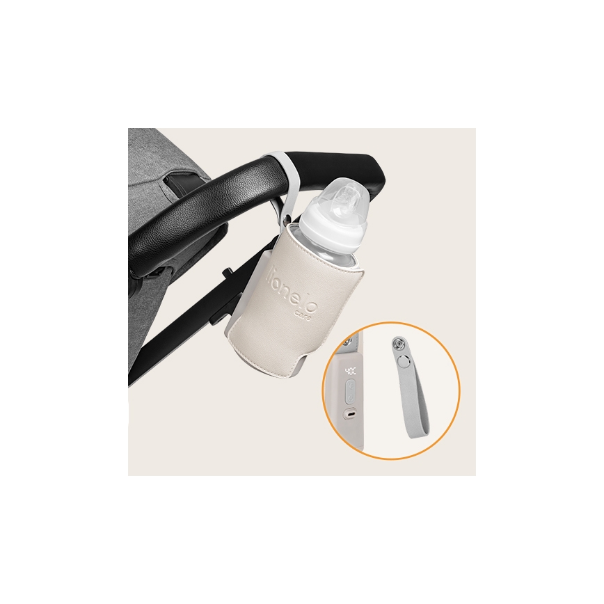 Lionelo - Uppladdningsbar flaskvärmare THERMUP GO PLUS 10W/5V beige