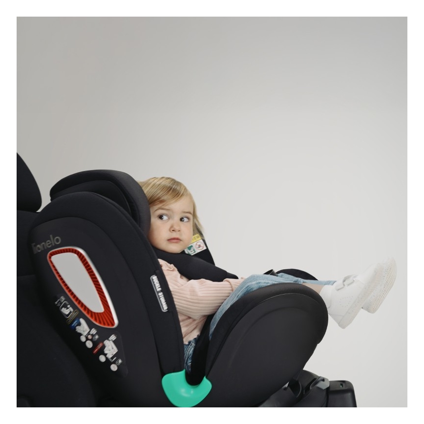 Lionelo - ANTOON PLUS i-Size vridbar bilbarnstol med bas 40-105 cm Svart Onyx