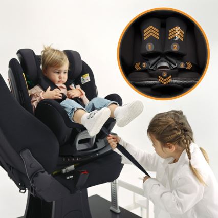 Lionelo - ANTOON PLUS i-Size vridbar bilbarnstol med bas 40-105 cm Svart Onyx