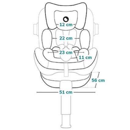 Lionelo - ANTOON PLUS i-Size vridbar bilbarnstol med bas 40-105 cm Svart Onyx