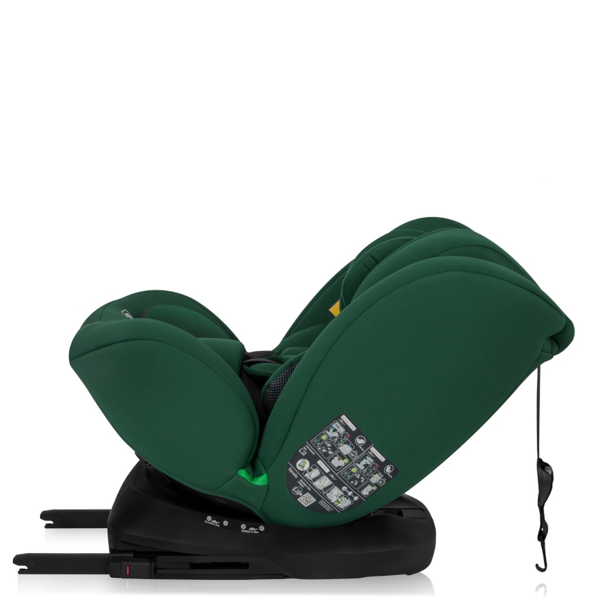 Lionelo - Vridbar bilbarnstol med bas BASTIAAN i-Size 40-150 cm Green Forest