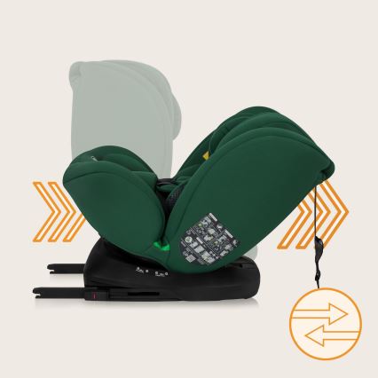 Lionelo - Vridbar bilbarnstol med bas BASTIAAN i-Size 40-150 cm Green Forest