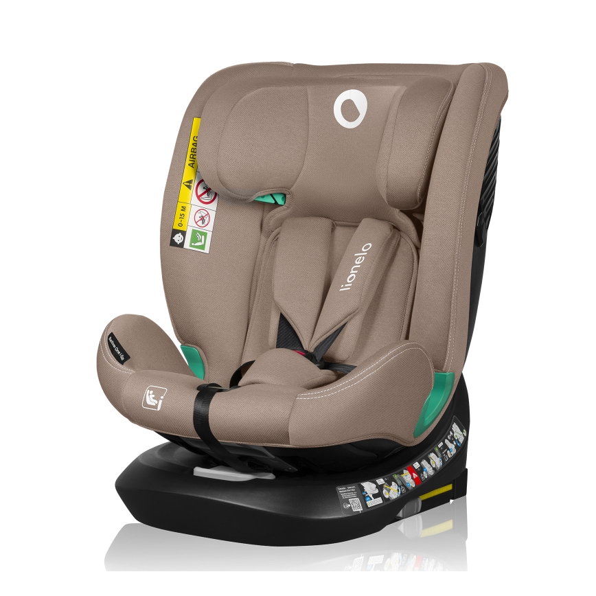 Lionelo - Bilbarnstol med roterbar bas BASTIAAN ONE i-Size 40-150 cm Beige Sand