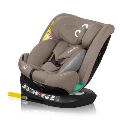 Lionelo - Bilbarnstol med roterbar bas BASTIAAN ONE i-Size 40-150 cm Beige Sand