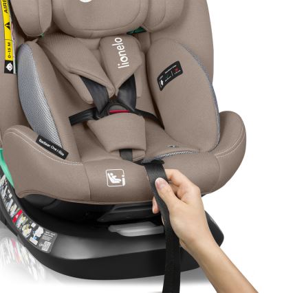 Lionelo - Bilbarnstol med roterbar bas BASTIAAN ONE i-Size 40-150 cm Beige Sand