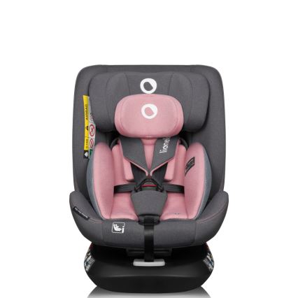 Lionelo - Bilbarnstol med roterbar bas BASTIAAN ONE i-Size 40-150 cm Pink Rose