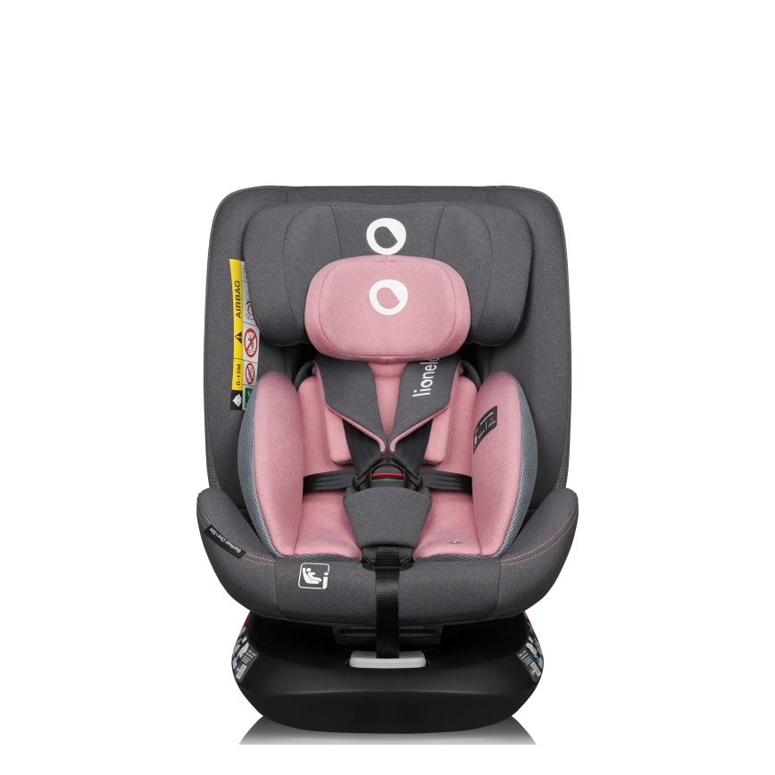 Lionelo - Bilbarnstol med roterbar bas BASTIAAN ONE i-Size 40-150 cm Pink Rose