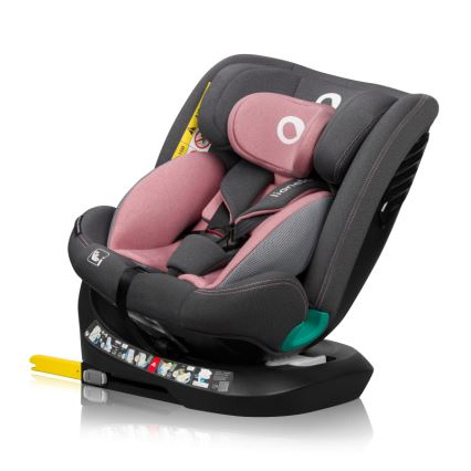 Lionelo - Bilbarnstol med roterbar bas BASTIAAN ONE i-Size 40-150 cm Pink Rose