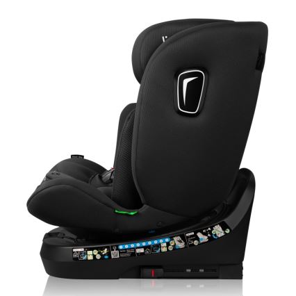 Lionelo - Vridbar bilbarnstol med bas BRAVE i-Size 40-150 cm Black Carbon