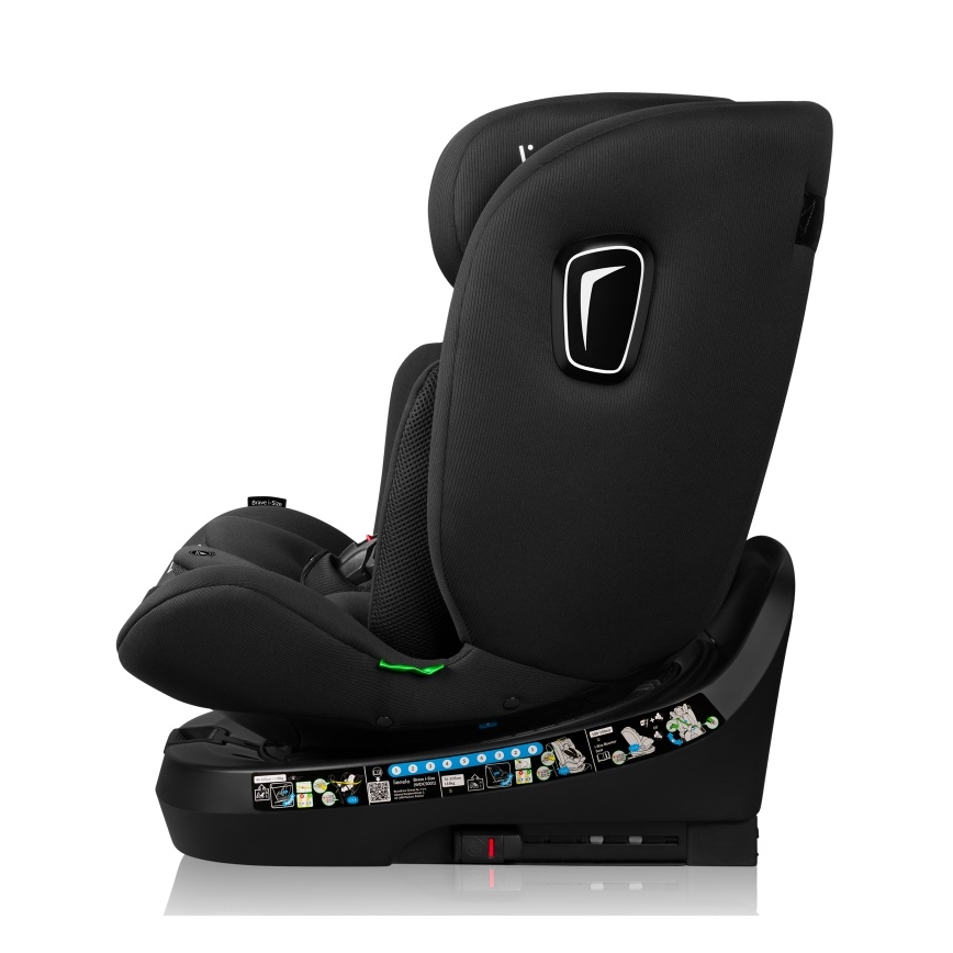 Lionelo - Vridbar bilbarnstol med bas BRAVE i-Size 40-150 cm Black Carbon