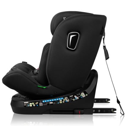 Lionelo - Vridbar bilbarnstol med bas BRAVE i-Size 40-150 cm Black Carbon