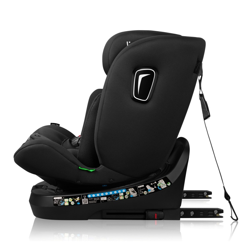 Lionelo - Vridbar bilbarnstol med bas BRAVE i-Size 40-150 cm Black Carbon