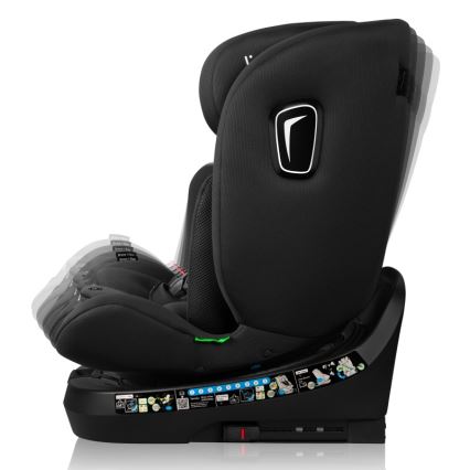 Lionelo - Vridbar bilbarnstol med bas BRAVE i-Size 40-150 cm Black Carbon