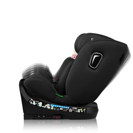 Lionelo - Vridbar bilbarnstol med bas BRAVE i-Size 40-150 cm Black Carbon