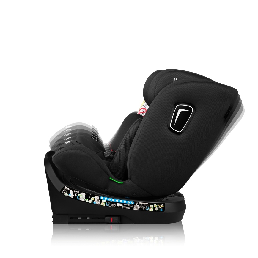 Lionelo - Vridbar bilbarnstol med bas BRAVE i-Size 40-150 cm Black Carbon