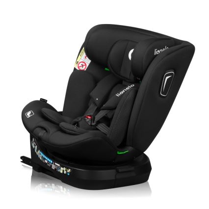 Lionelo - Vridbar bilbarnstol med bas BRAVE i-Size 40-150 cm Black Carbon
