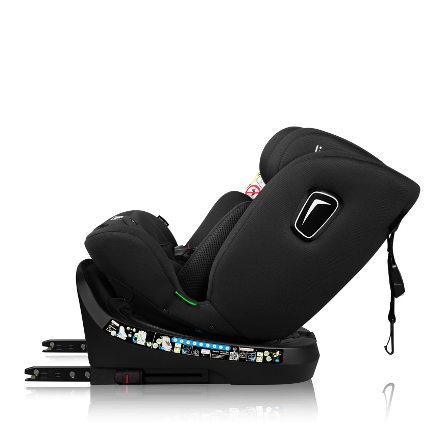 Lionelo - Vridbar bilbarnstol med bas BRAVE i-Size 40-150 cm Black Carbon